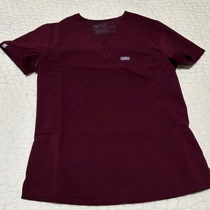 Figs Catarina Scrub Top in Burgundy